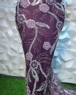 Beaded Lace fabric, luxury lace (5 yards)