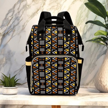Minimalist African Geometric Backpack | Ankara Fashion | Diaper Bag