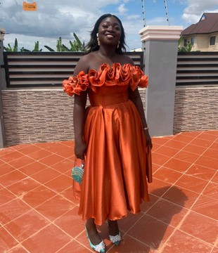 Mid length African dress for women