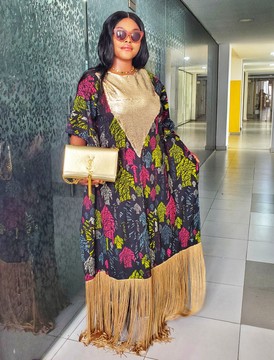 African Woman Luxury Sequin Ankara/Wax Long Dress for Weddings/Special occasions