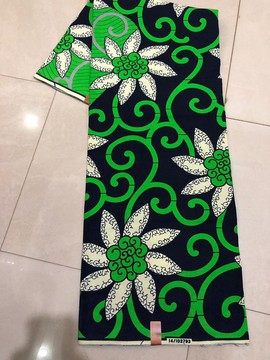Tissu Ankara vert doux, pur coton