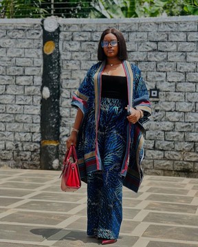 Luxury Ankara two pieces outfit, trousers and Kimono dress, formal/casual Ankara dress