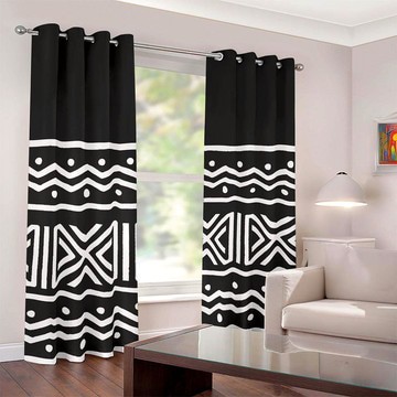 Kuba African Print Window Curtains Blackout Grommet Style (Two-Piece)(LARGER SIZES AVAILABLE)