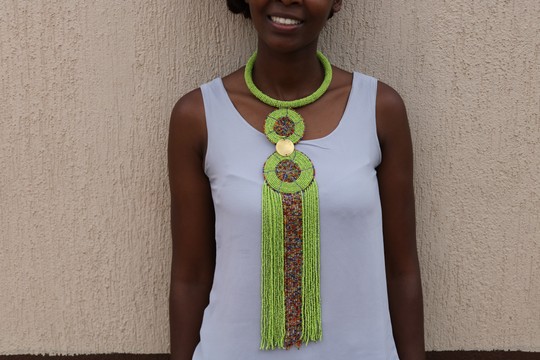 African beaded Pendant necklace,  African jewelry, Christmas gift for mom, Romantic tribal necklace