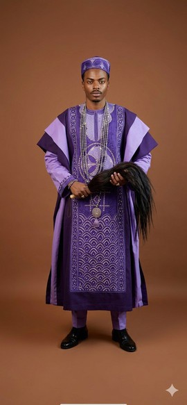 Regal Purple Traditional Agbada Ensemble