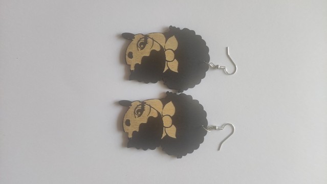 Boucles d'oreilles femme africaine pin up