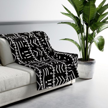 Tribal Pattern Blanket Black and White – Cosy &amp; Stylish (MORE SIZES AVAILABLE)