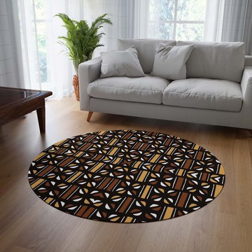 African Colorful Round Rugs Ethiopian Traditional Carpet (LARGER SIZES AVAILABLE)
