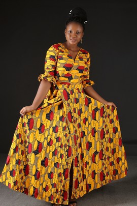 Ada African Print Wrap Dress