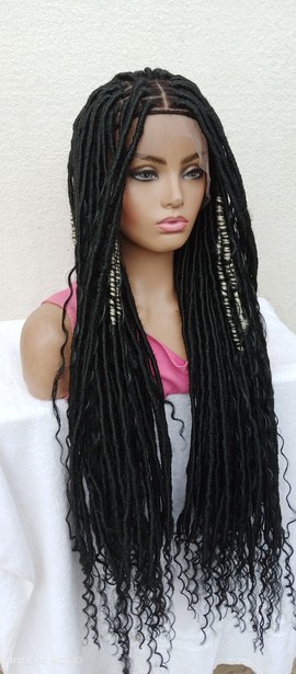 35 inches boho locs on 360 frontal wig