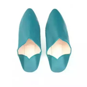 Babouche en cuir original Bleu fait main pour hommes