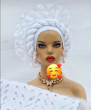 African Gele, Pre styled Head Tie, Auto Gele, Pre-Wrapped Gele, Ceremonial Head Cover, Head Dress