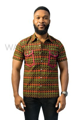 Chemise colorée Ankara, vêtements pour hommes africains, vêtements pour hommes africains, chemise Ankara