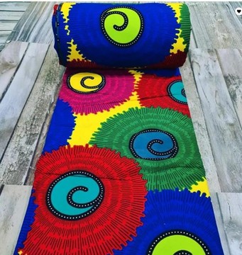 Colorful spiral ankara cotton wax, 6 yards