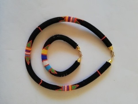 African beaded necklace, Zulu beaded necklace, Tribal necklace, Boho necklace, Women jewelry