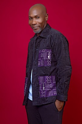 Veste tissu velours customisée au tissu imprimé africain(wax)