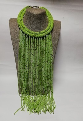 African beaded necklace, Fringe necklace, Maasai necklace,Zulu necklace