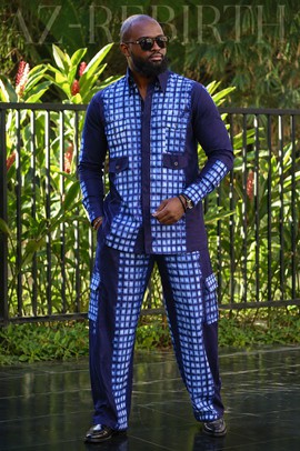 Ensemble cargo Adire de luxe pour homme –