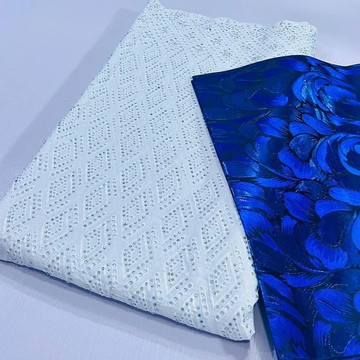 Tissu en dentelle blanche pour femmes, tissu en dentelle pour femmes (5 yards)
