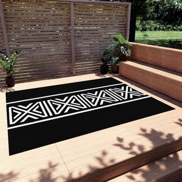 Ethnic Colourful Outdoor Rugs African Black and White Carpet (LARGER SIZES AVAILABLE)