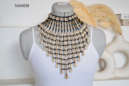 African jewelry cowrie shell choker necklace