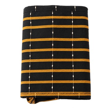 Authentique Faso Danfani – Tissu africain noir et doré tissé à la main