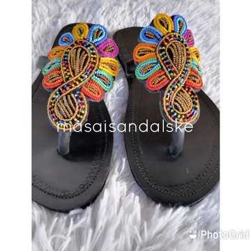 Sandales Masaï / sandales en cuir africain / sandales africaines perlées