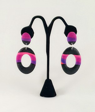 FANCY20-15: PAIR OF PINK PENDANT EARRINGS
