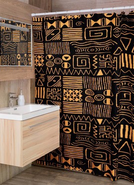 Cultural Unique Bath Mat White and Black Bathroom Rug (LARGER SIZES AVAILABLE)