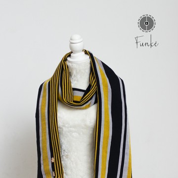 Turban, shawl, black and yellow scarf
