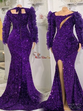 Sequin prom dress,shimmery evening gown,African wedding dress