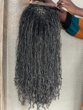 Topper Salt and Pepper Dyeable locks , 100% human hair, Natural hair,  Afro Kinky Human hair locs