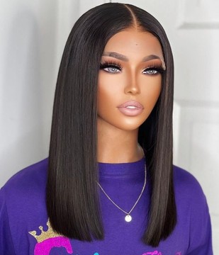 Bone straight blunt cut wig