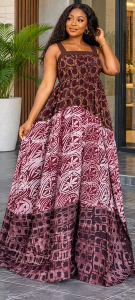 Robe longue batik – Robe élégante à imprimé africain