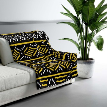 Multicolored African Throw Blanket Bogolan Pattern (MORE SIZES AVAILABLE)