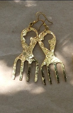 Boucles d'oreilles africaines / bijoux femmes / boucles d'oreilles carte africaine martelées