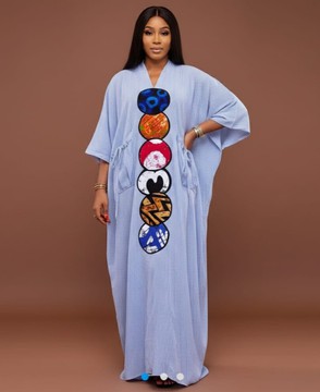 Striped Appliqué Kaftan
