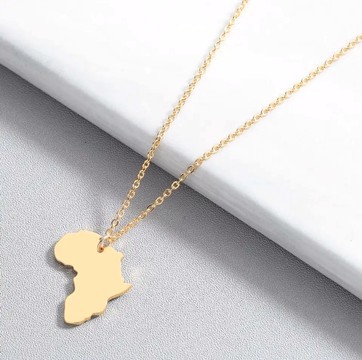 Mini collier carte africaine plaqué or