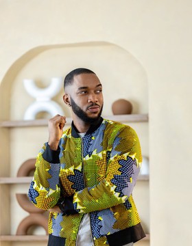 MEN'S AMMA NAVY AND LIME REVERSAL JACKET