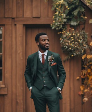 Premium Green Slim Fit 3-Piece Men's Suit for Wedding &amp; Groom Wear