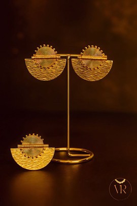 Parure « Soleil Royal » – Boucles d'Oreilles + Bague Ajustable