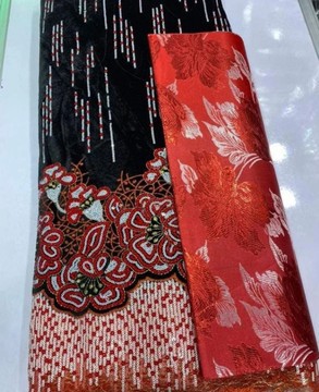 Dernier tissu en dentelle de velours, 5 yards