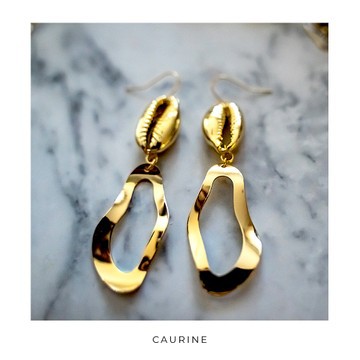 Caurine 🐚Golden gold earrings "Luena"
