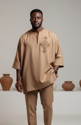 The Modern Tan Kaftan Suit