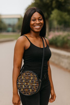 African Print Crossbody Bag Round Sling Style
