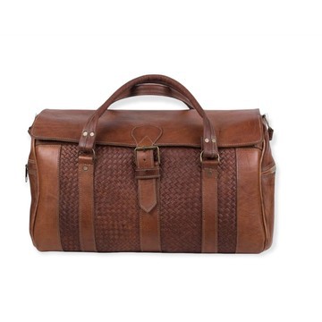 Handmade genuine leather travel bag with shoe compartment - Large weekend bag