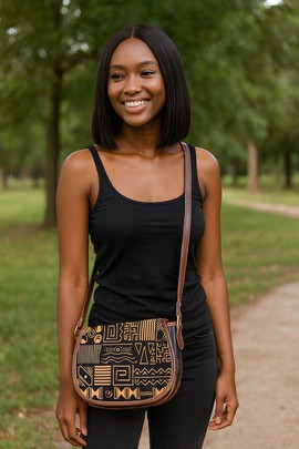 Afrocentric Tribal Print Crossbody Bag Mudcloth | Sadle Style