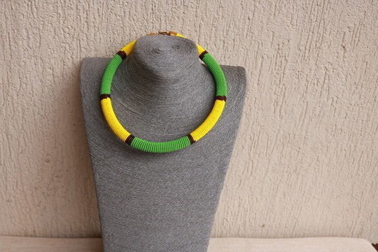Collier de perles africaines, collier de franges de perles, collier zoulou, collier Masaï, collier de déclaration
