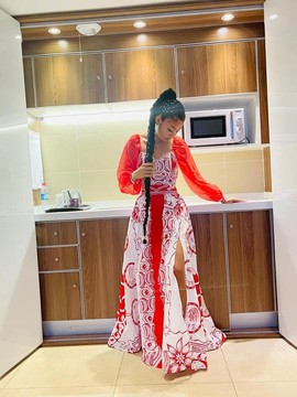 Ensemble jupe maxi et haut/fête,soirée,fiançailles,mariage/collection LAMBAOINE/ Madagascar