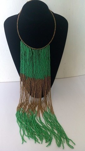 Collier de perles africain avec franges, cadeau de Noël pour elle, bijoux africains, collier tribal